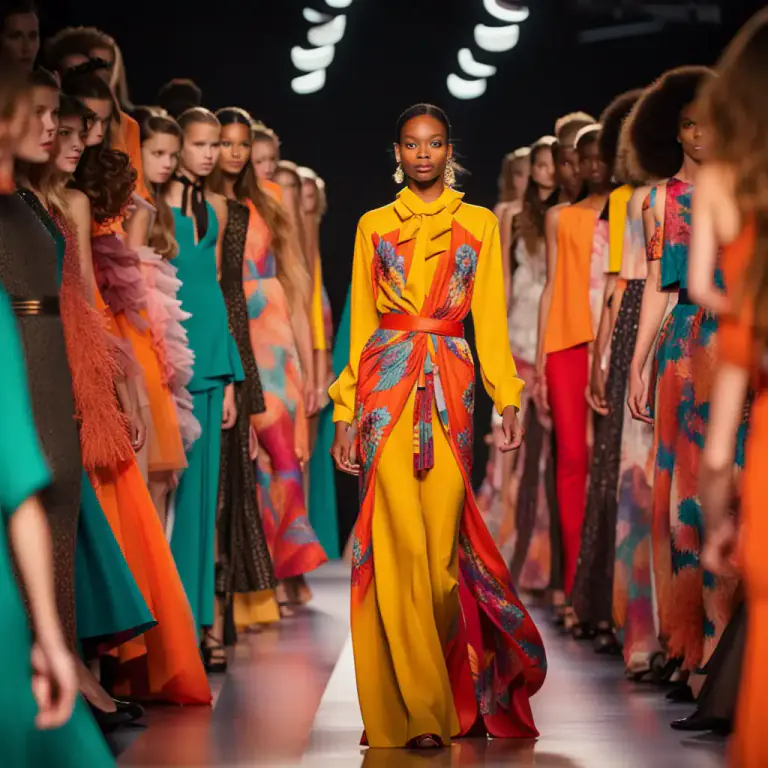 Visual representation of "collection" - A clothing designer's set of outfits for a particular season or purpose