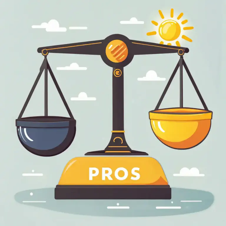 Visual representation of "the pros and cons" - The good and bad aspects of something