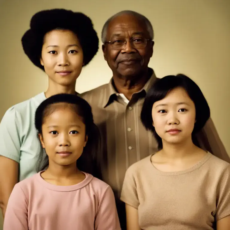 Visual representation of "multiracial" - Having parents of different races.
