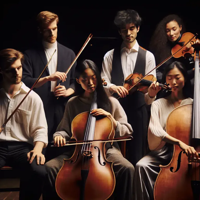 Visual representation of "quintet" - A piece of music written for five performers