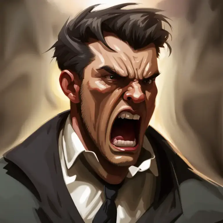 Visual representation of "growl" - The sound of a person speaking in a low, angry voice
