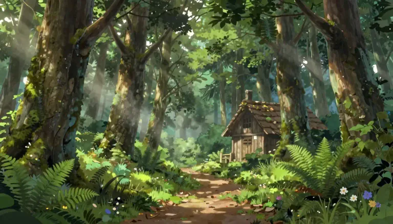 Visual representation of "sylvan" - Related to the woods or forest.
