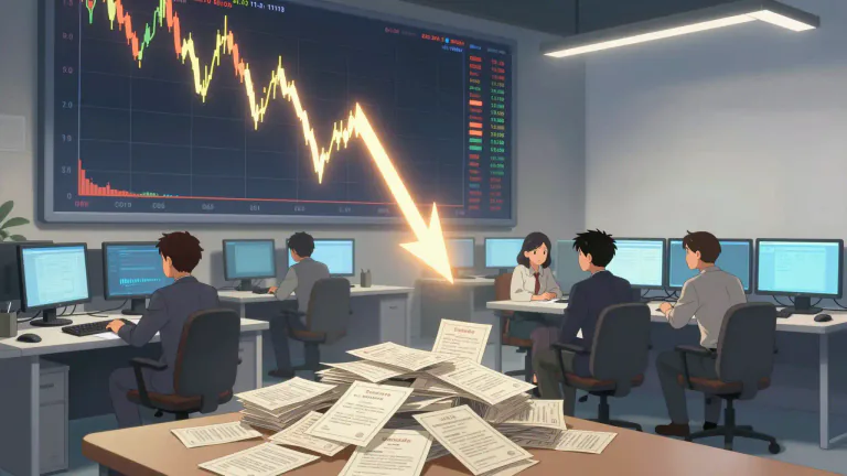 Visual representation of "slump" - In business, to fall suddenly and by a large amount