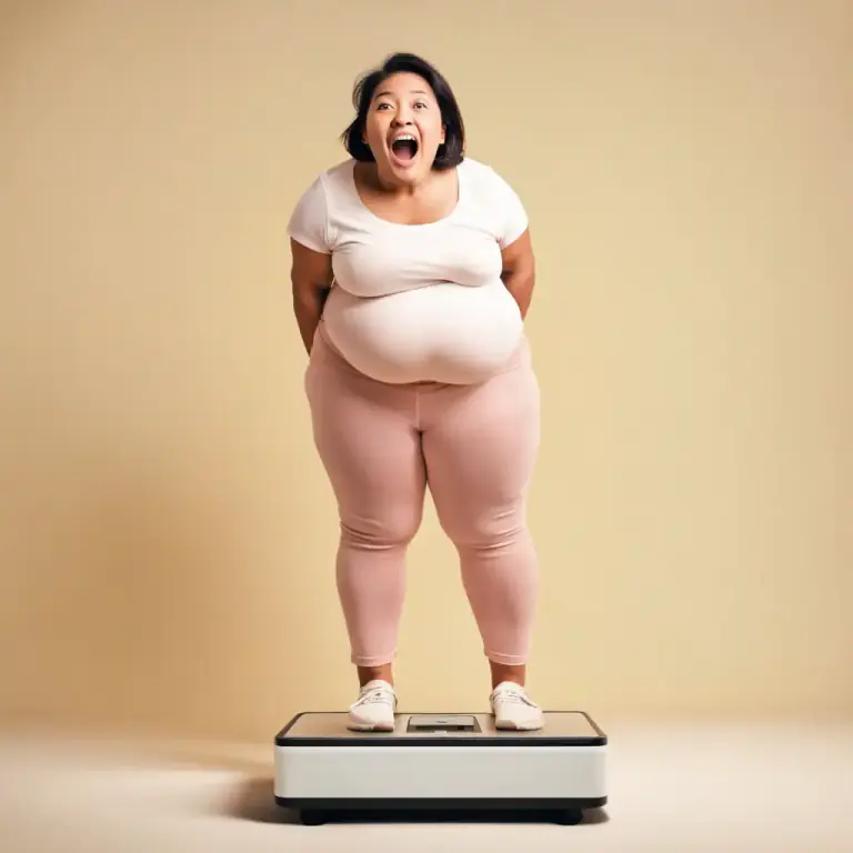 Visual representation of "put on" - To increase in size or amount, especially by eating