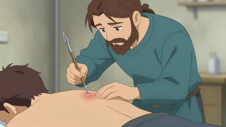 Visual representation of "lance" - To pierce something with or as if with a lance.