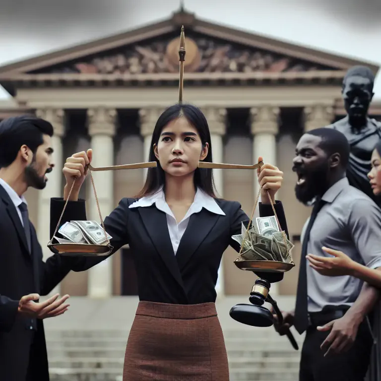 Visual representation of "stakeholder" - A person or organization that holds money or property while it's being disputed and then gives it to the party that a court tells them to.