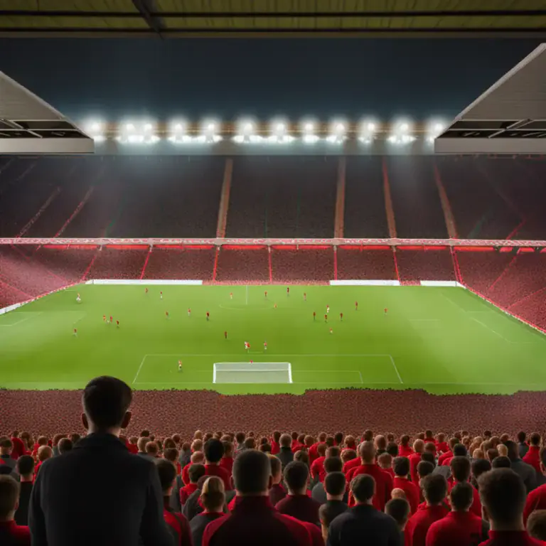 Visual representation of "kop" - In English soccer, it represents a specific terrace or stand in a stadium, particularly the one behind one of the goals