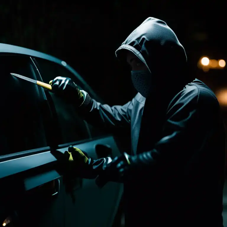 Visual representation of "break into" - To enter somewhere illegally or by force