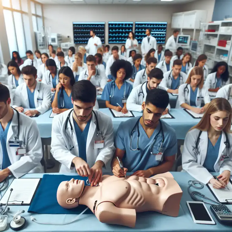 Visual representation of "simulate" - In medical study, to run a scenario with a mock setting for training