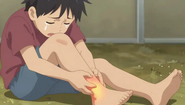 Visual representation of "pain" - A strong unpleasant feeling in a part of the body, often caused by injury or illness