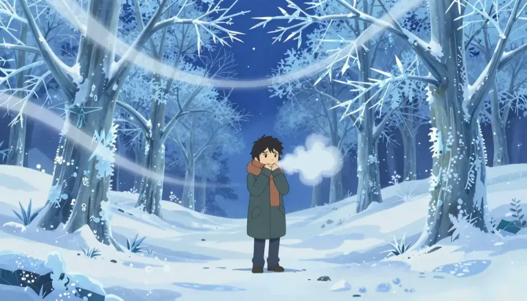 Visual representation of "iciness" - The quality or state of being very cold.