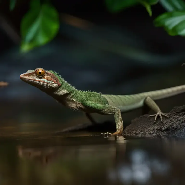 Visual representation of "basilisk" - A type of small and long lizard that is found mainly in South and Central America.
