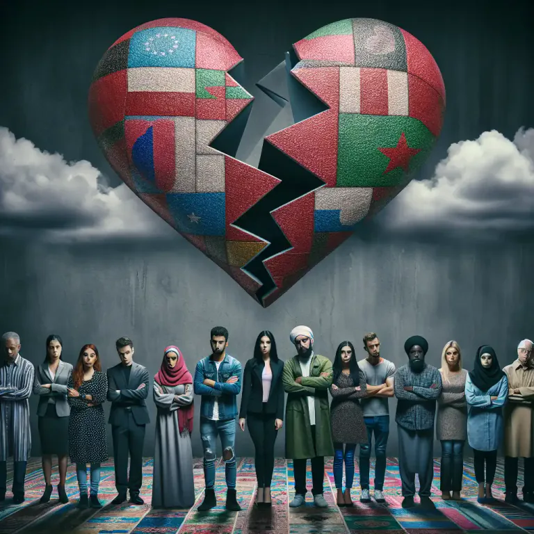 Visual representation of "hate" - Acts of violence or hostility directed against particular groups because of their race, religion, or other characteristics