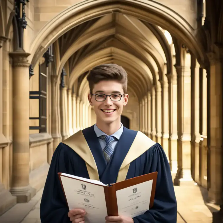 Visual representation of "scholar" - Someone who has been given a scholarship - money given to them to pay for their studies.