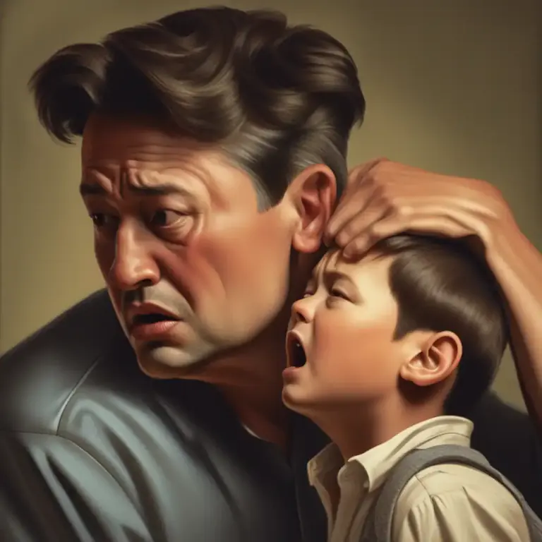 Visual representation of "give somebody a box on the ears" - To hit someone on the side of the head