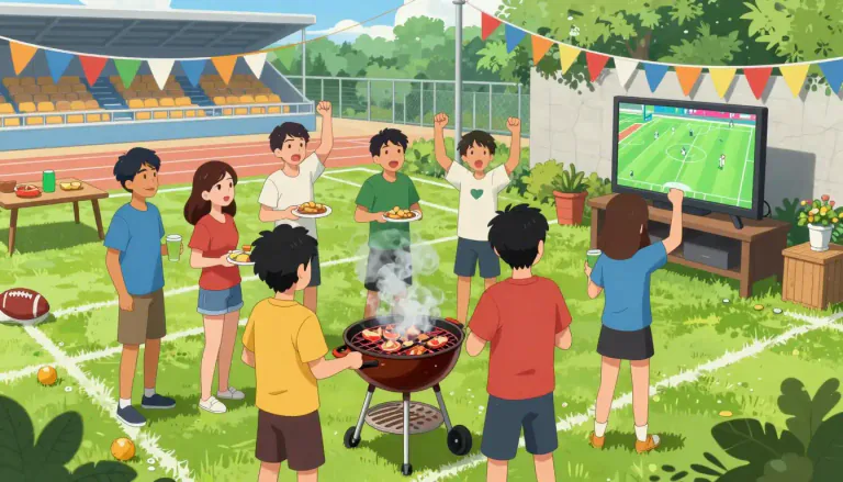 Visual representation of "gameday" - A casual term used to describe an event or activity centered around a sporting competition.