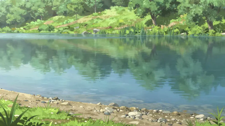 Visual representation of "lakeside" - The area or land next to a lake