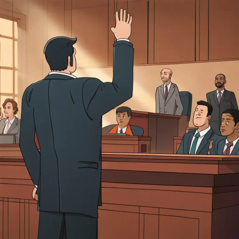Visual representation of "objection" - A formal protest raised in a court of law about the way a case is being conducted.