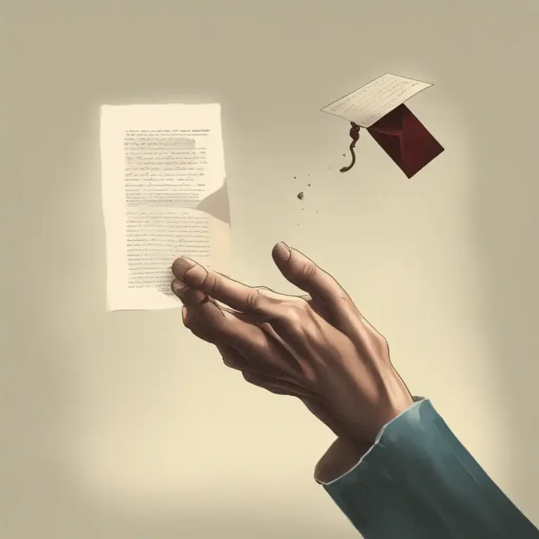 Visual representation of "fall into somebody’s hands/the hands of somebody" - To be received, by someone unintended, typically due to some kind of negligence