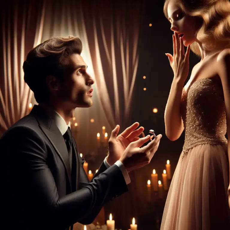 Visual representation of "proposal" - An offer of marriage.