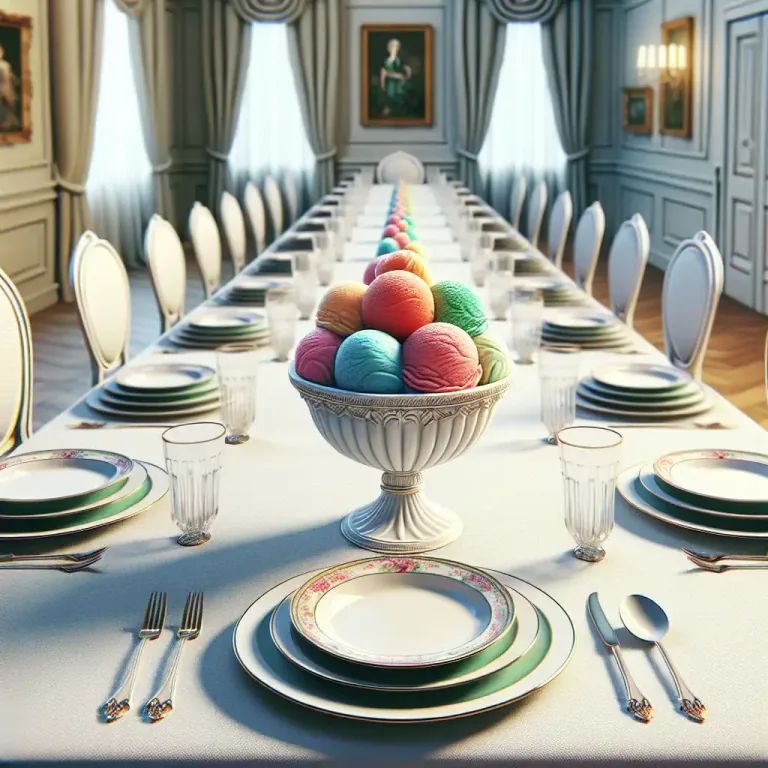 Visual representation of "intermezzo" - A dish served between the main courses of a meal.