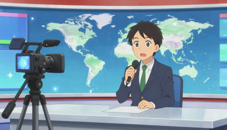 Visual representation of "newscaster" - A person who reads the news on television or radio.
