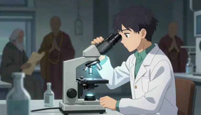 Visual representation of "scientism" - The belief that science is the only way to find out about the world and other methods of understanding are not valid.