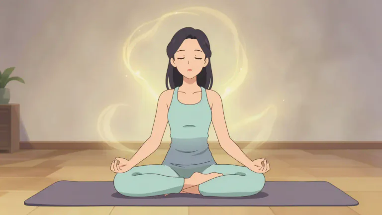Visual representation of "yoga" - A physical, mental, and spiritual practice that originated in ancient India.