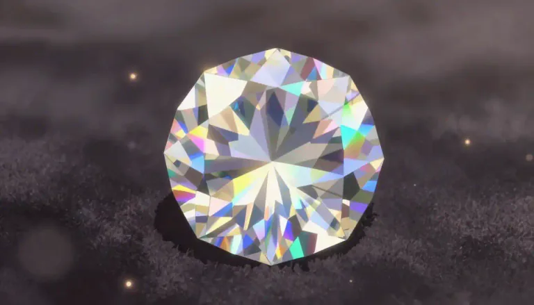 Visual representation of "rhinestone" - A shiny piece of plastic or glass that looks like a diamond.