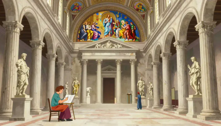 Visual representation of "classicism" - A cultural movement that promotes the art, literature and culture of ancient Greece and Rome.