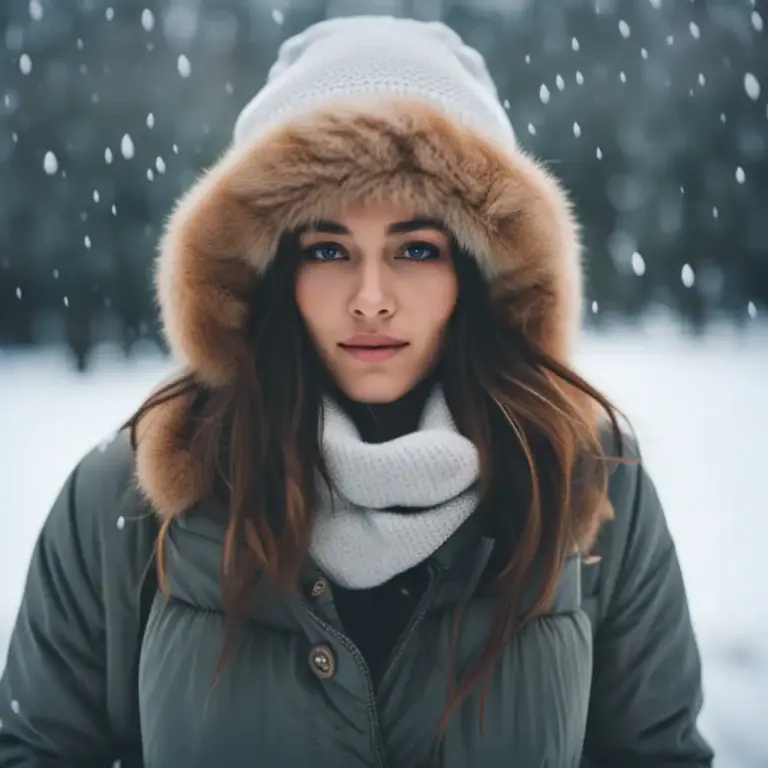 Visual representation of "cover yourself up" - To put on more clothes to protect from cold, exposure or not show much of your body.