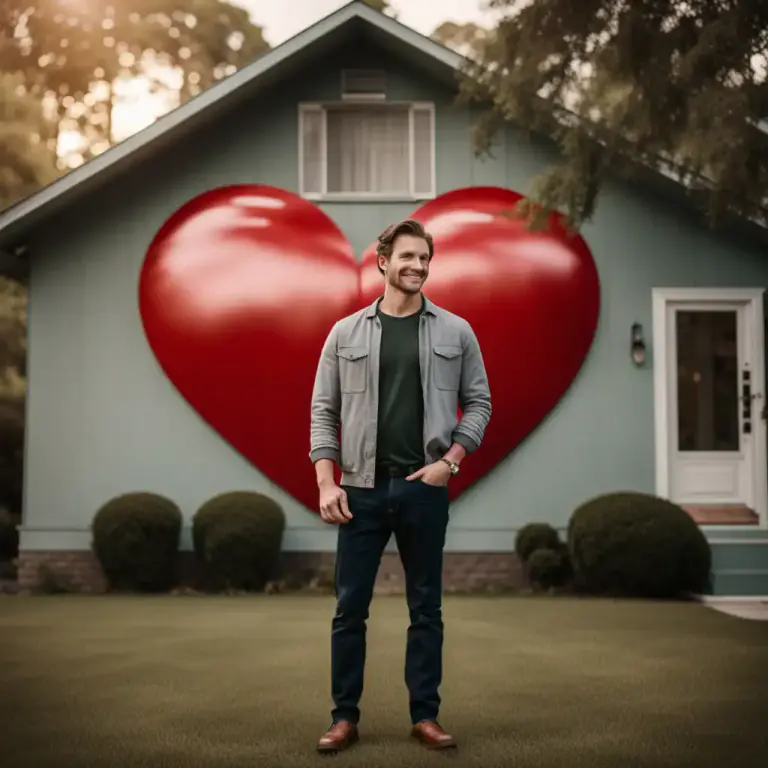 Visual representation of "home is where the heart is" - A strong attachment to the place where one lives because of the love and happiness experienced there.
