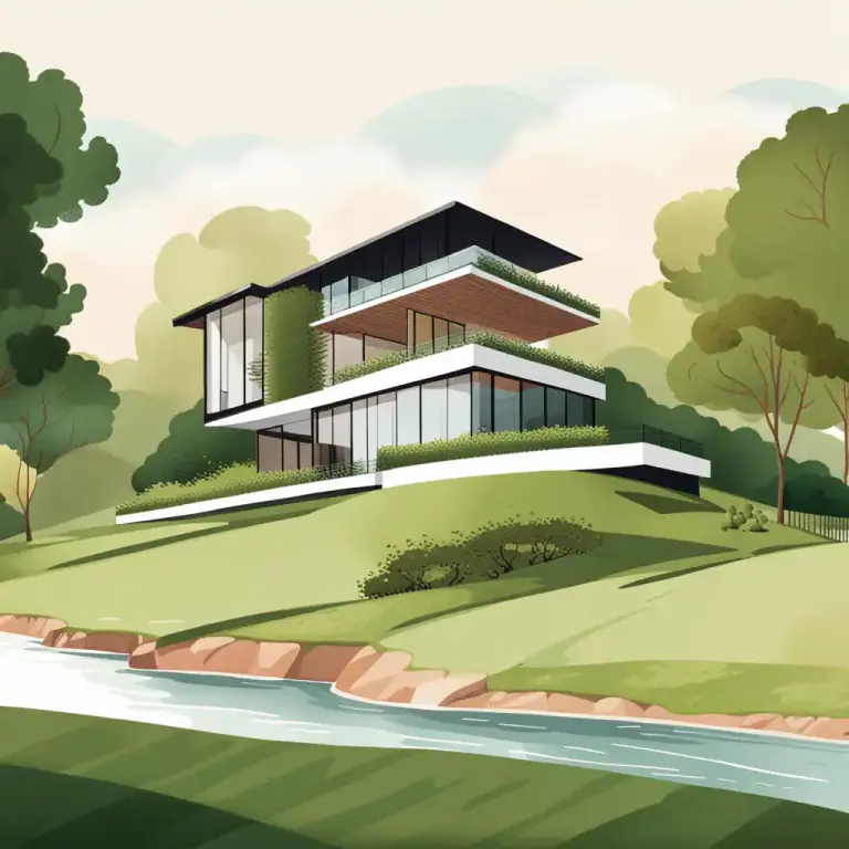 Visual representation of "frontage" - The part of a property that is touching a public place, like a road or river