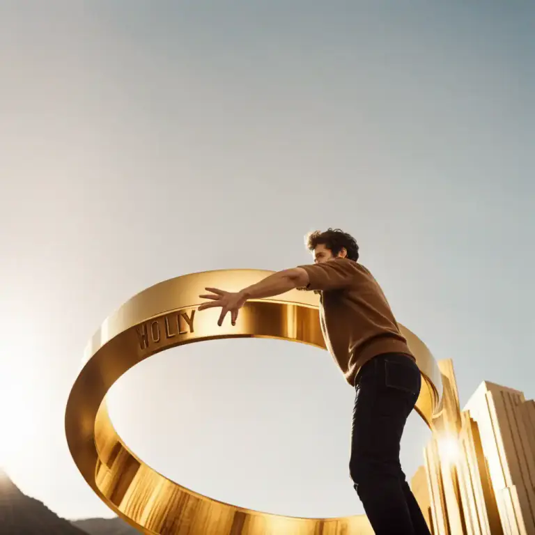 Visual representation of "the brass ring" - A big opportunity or reward that someone wants to get.