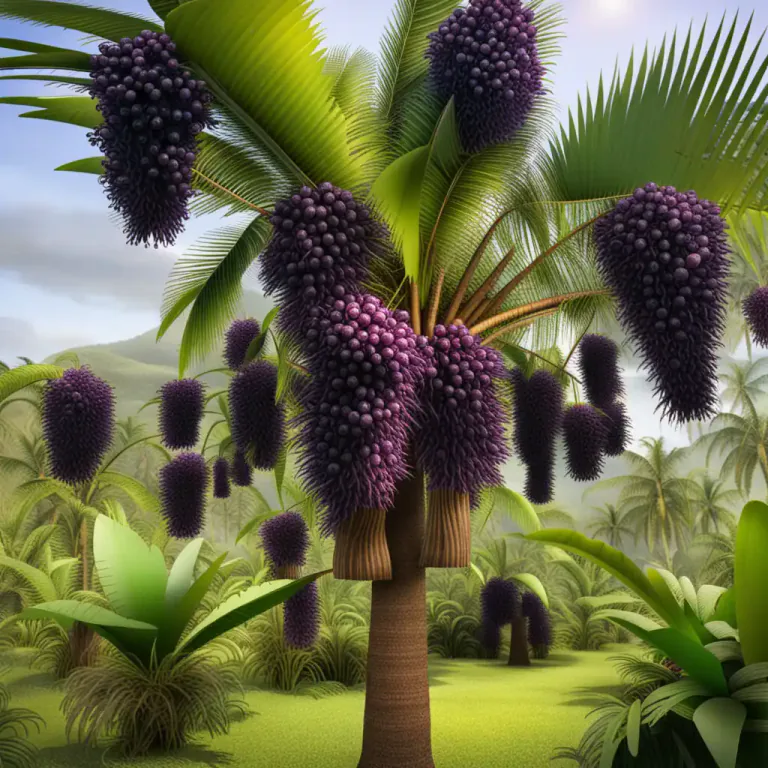 Visual representation of "acai" - The acai palm tree that produces the acai berry