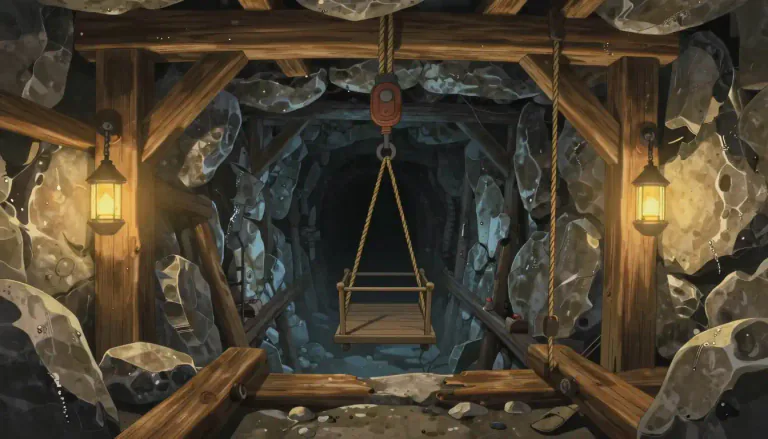 Visual representation of "mineshaft" - A mineshaft is a deep shaft or tunnel that is dug into the ground to reach underground minerals or ores.
