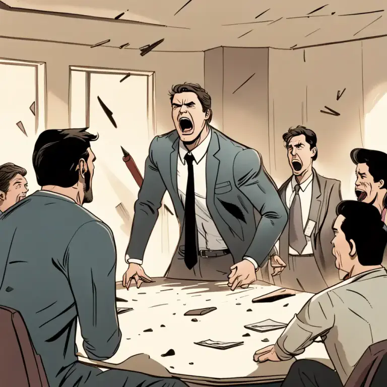 Visual representation of "blow apart" - To start a conflict or fight.