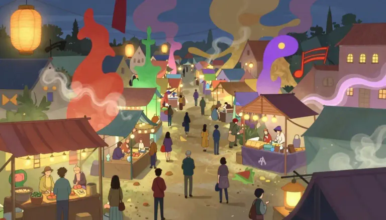 Visual representation of "phantasmagoria" - A scene that constantly changes in a confusing or strange way