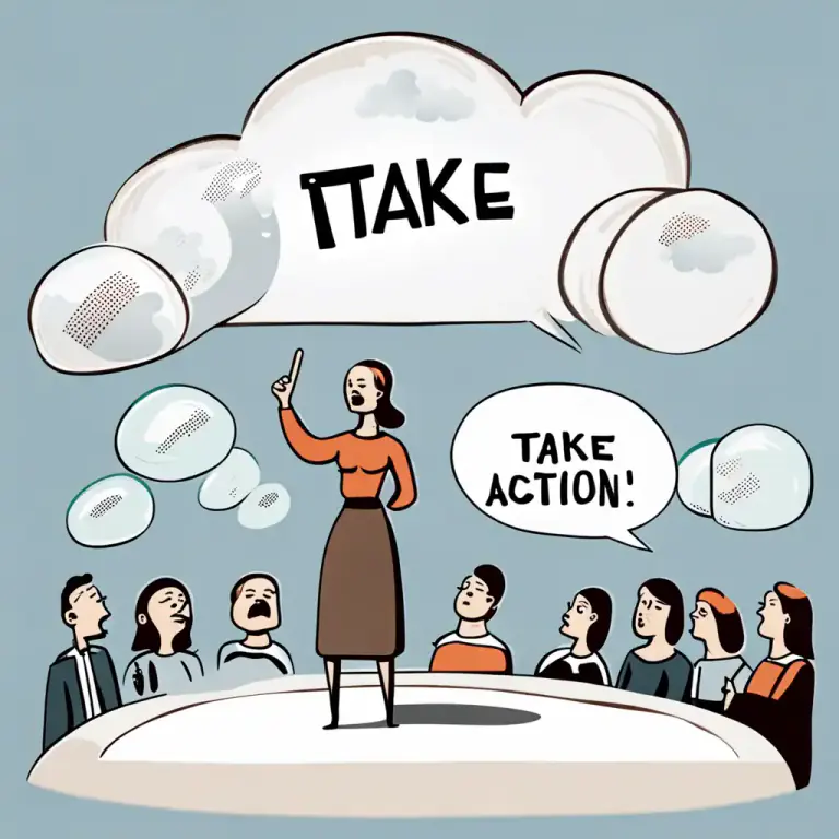 Visual representation of "labour the point" - To talk about or discuss something more than necessary. This often means repeating the same points over again and again which might feel unnecessary to the others.