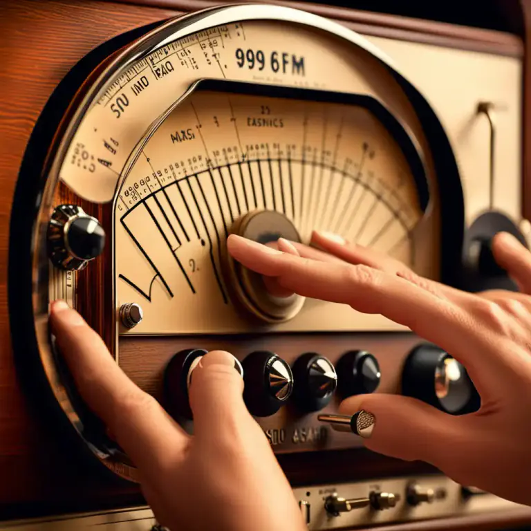 Visual representation of "tune in" - To adjust a device, such as a radio or television, to receive a certain station or channel