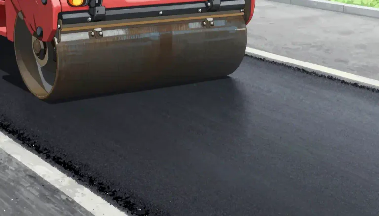 Visual representation of "asphalt" - A black substance used to build roads
