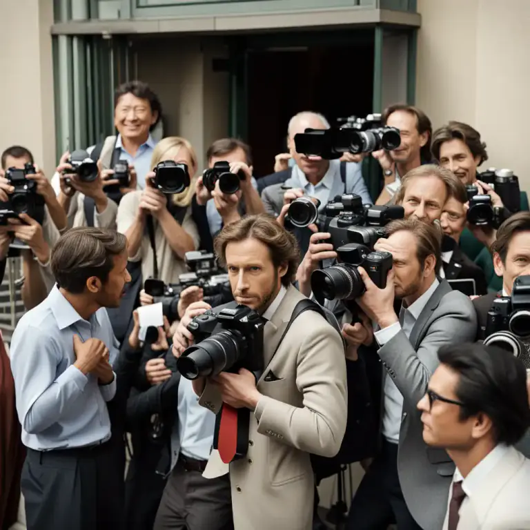 Visual representation of "press" - Journalists and reporters who write news stories