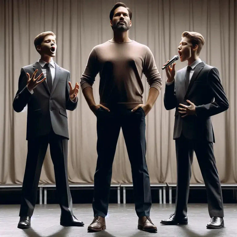 Visual representation of "baritone" - A person who sings in the range between tenor and bass
