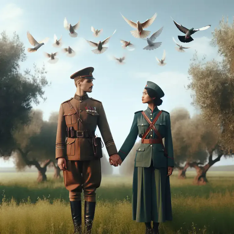 Visual representation of "reconciliation" - The act of bringing people together to live peacefully after they have been fighting in a war.