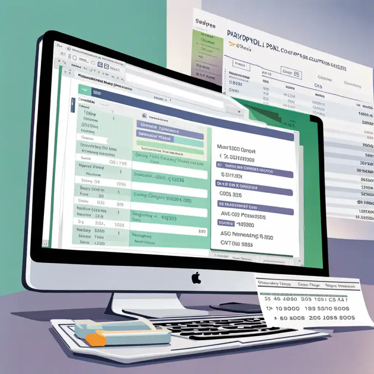 Visual representation of "payroll" - The process or system through which a company pays its employees their salaries.