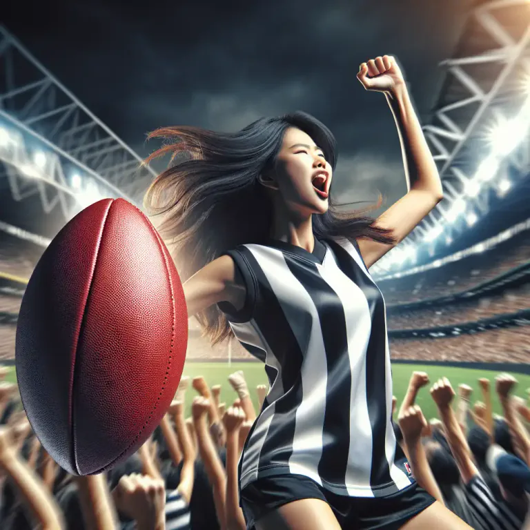 Visual representation of "magpie" - A fan or player of the Collingwood Football Club (Australian Rules Football team).