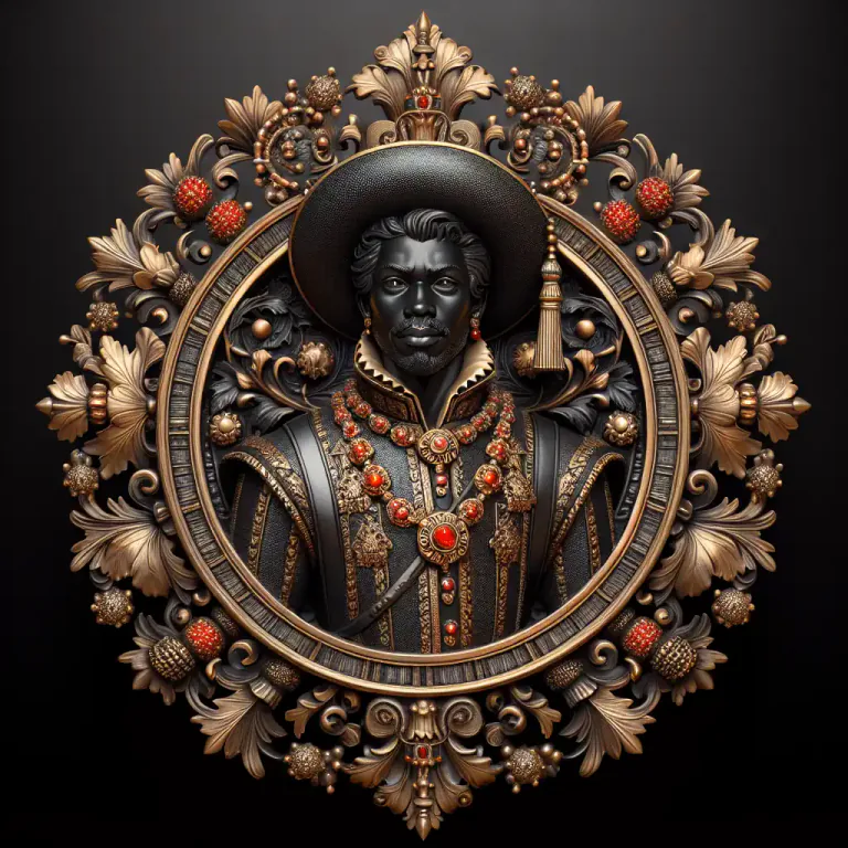 Visual representation of "blackamoor" - A style of design or art that features dark-skinned men, often African, depicted as servant figures.