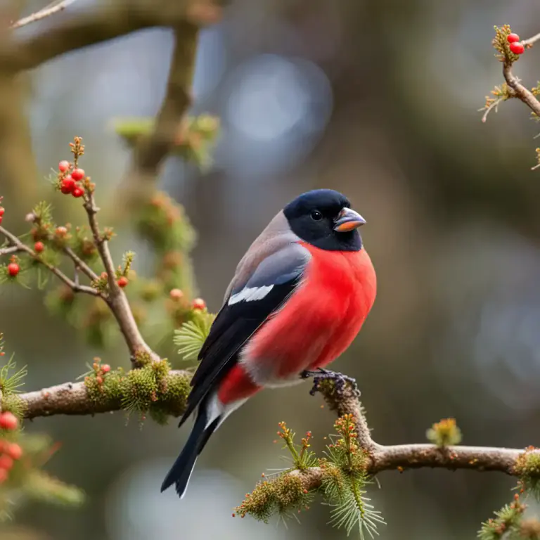 Visual representation of "parson" - A small bird with attractive colors, also known as a bullfinch