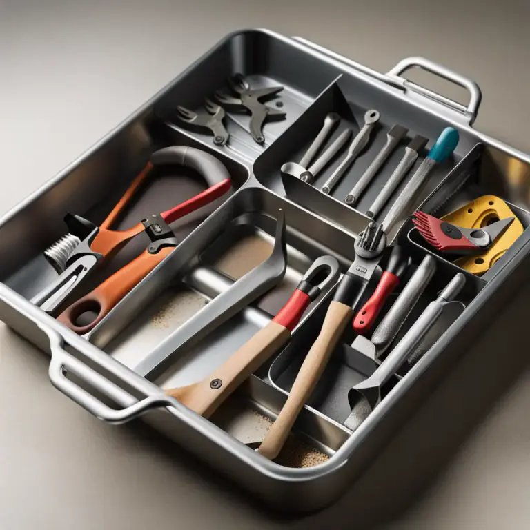 Visual representation of "pan" - A flat, rectangular container, often with a lid, used for storing things.