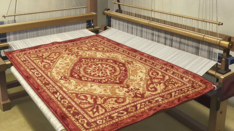 Visual representation of "broadloom" - A type of carpet that is woven on a wide loom, allowing it to be made in larger pieces without seams.